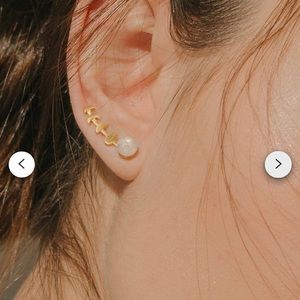 White Opal Climber Earrings